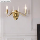 Modern gold iron candle wall light with crystals – living room