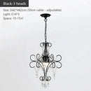 Modern gold iron crystal chandelier dining room luxury light