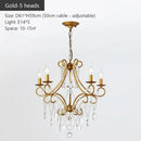 Modern gold iron crystal chandelier dining room luxury light