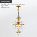 Modern gold iron crystal chandelier dining room luxury lighting