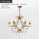 Modern gold iron crystal chandelier dining room luxury lighting