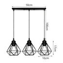Modern gold iron frame pendant chandelier kitchen geometric light