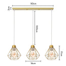 Modern gold iron frame pendant chandelier kitchen geometric light