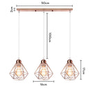 Modern gold iron frame pendant chandelier kitchen geometric light