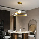 Modern gold iron led chandelier light for living room