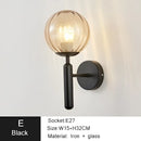 Modern gold iron led sconce lamp with textured glass for bedroom