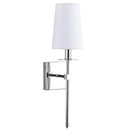 Modern gold iron led wall lamp with white shade for bedroom