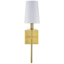 Modern gold iron led wall lamp with white shade for bedroom