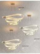 Modern gold irregular crystal led pendant chandelier for foyer
