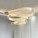 Modern gold irregular crystal led pendant chandelier for foyer