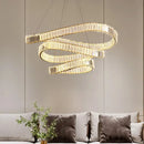 Modern gold irregular crystal led pendant chandelier for foyer
