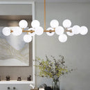 Modern gold island pendant light – living room glass chandelier