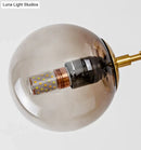 DecorBites™ Modern Gold Island Pendant Light with 6 Lights - Spherical Glass Ceiling Fixture for Dining Table