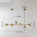 DecorBites™ Modern Gold Island Pendant Light with 6 Lights - Spherical Glass Ceiling Fixture for Dining Table