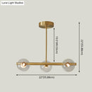 DecorBites™ Sleek and Elegant Linear Gold Island Pendant Lighting with Spherical Glass Shades for Dining Table