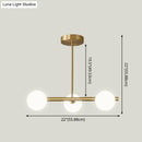 DecorBites™ Sleek and Elegant Linear Gold Island Pendant Lighting with Spherical Glass Shades for Dining Table