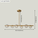 DecorBites™ Sleek and Elegant Linear Gold Island Pendant Lighting with Spherical Glass Shades for Dining Table