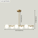 DecorBites™ Sleek and Elegant Linear Gold Island Pendant Lighting with Spherical Glass Shades for Dining Table