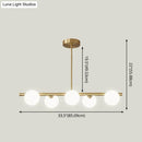 DecorBites™ Sleek and Elegant Linear Gold Island Pendant Lighting with Spherical Glass Shades for Dining Table