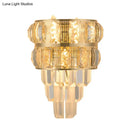 Modern gold k9 crystal wall lamp living room layered sconce