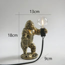 Modern gold king kong resin night light bedroom table lamp