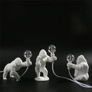 Modern gold king kong resin night light bedroom table lamp