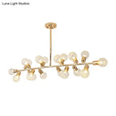 DecorBites™ Modern Gold Lattice Glass Island Pendant Ceiling Light - 18 Head Kitchen Fixture