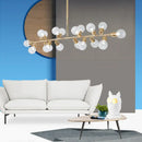 DecorBites™ Modern Gold Lattice Glass Island Pendant Ceiling Light - 18 Head Kitchen Fixture