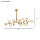 DecorBites™ Modern Gold Lattice Glass Island Pendant Ceiling Light - 18 Head Kitchen Fixture