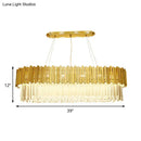 Modern gold layered metal chandelier dining room hanging light
