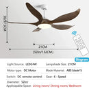Modern gold leaf ceiling fan with led light and remote bedroom