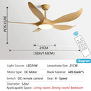 Modern gold leaf ceiling fan with led light and remote bedroom