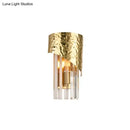 Modern gold leaf crystal block wall sconce living room led light