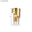 Modern gold leaf crystal block wall sconce living room led light