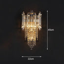 Modern gold leaf crystal wall lamp bedroom sconce lighting