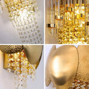 Modern gold leaf crystal wall lamp bedroom sconce lighting