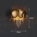 Modern gold leaf crystal wall lamp bedroom sconce lighting