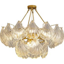 Modern gold leaf decorbites crystal glass chandelier dining room light