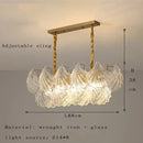 Modern gold leaf decorbites crystal glass chandelier dining room light