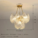Modern gold leaf decorbites crystal glass chandelier dining room light