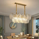 Modern gold leaf decorbites crystal glass chandelier dining room light