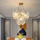Modern gold leaf decorbites crystal glass chandelier dining room light