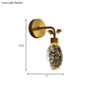DecorBites™ Modern Gold LED Wall Sconce with Clear Seeded Crystal and Leaf Design - Bedroom Wall Light