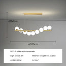Modern gold led ceiling chandeliers glass ball dining room light