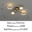 Modern gold led ceiling lamp black & gold 6 ring living room light
