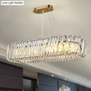 Modern gold led island pendant with crystal shade kitchen light
