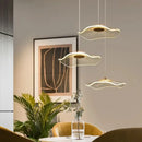 Modern gold led lotus chandelier for staircase and dining room