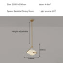 Modern gold led pendant lamp with textured glass for dining room