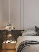 Modern gold led pendant lamp with textured glass for dining room