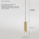 Modern gold led pendant light dining room cylindrical hanging lamp